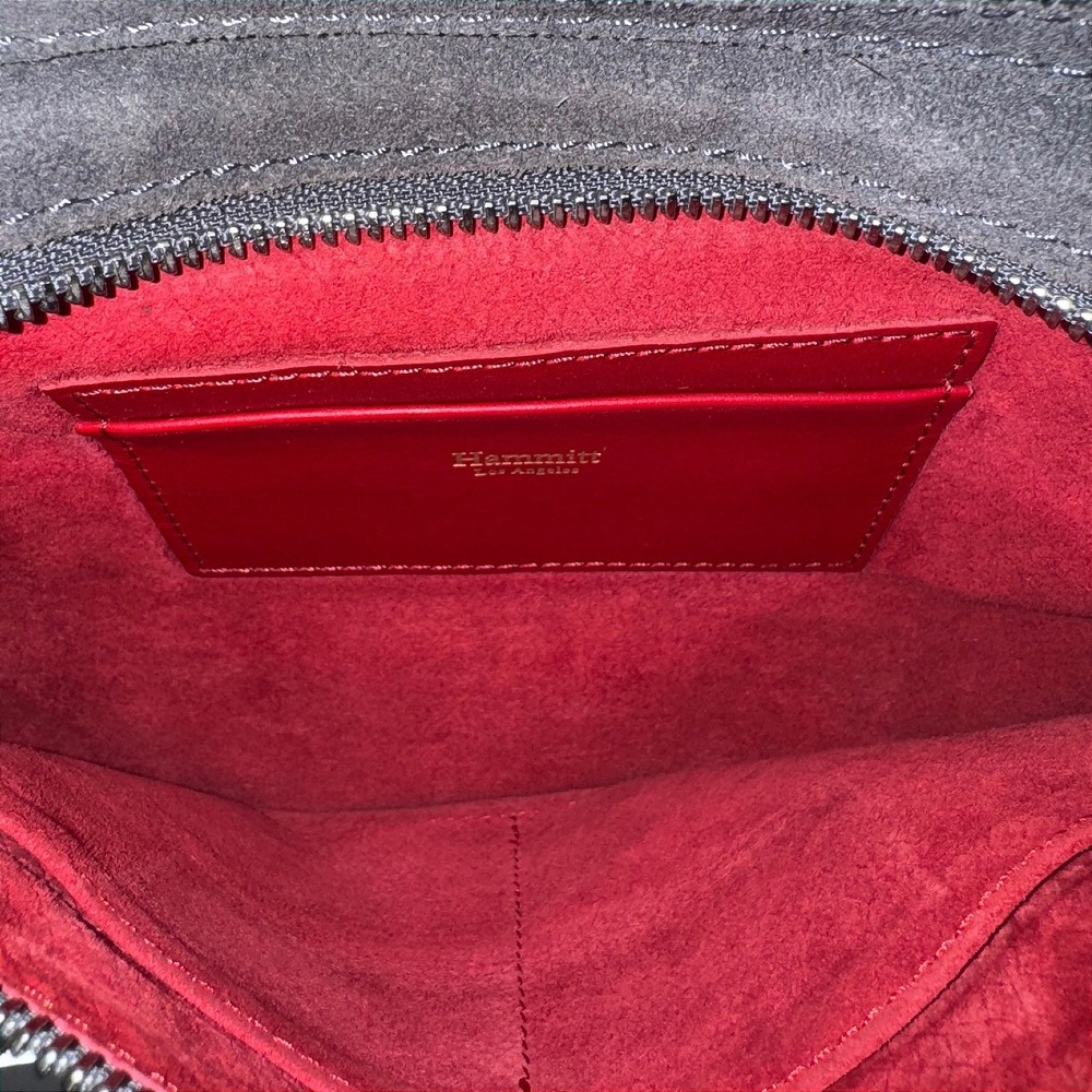 Hammitt Los Angeles VIP Clutch Grey Suede Silver Rivet Foldover Bag - Picture 7 of 10